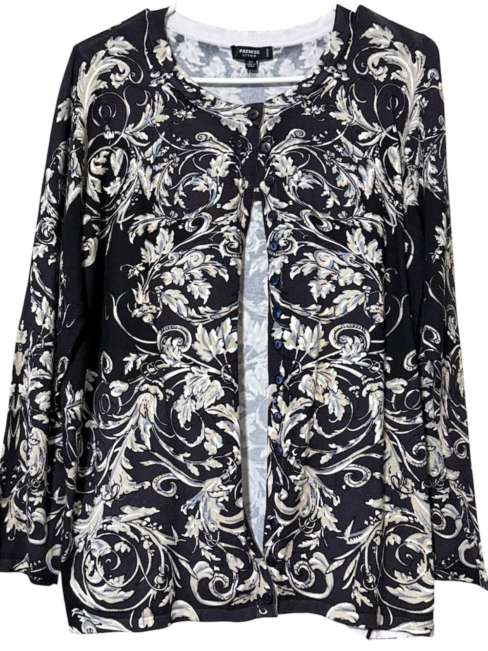 Premise Studio women's size 0X floral long sleeve cardigan officewear casual